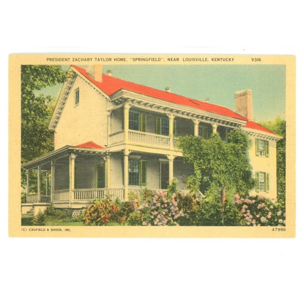 Vintage Postcard Louisville Kentucky President Zachary Taylor Home Springfield
